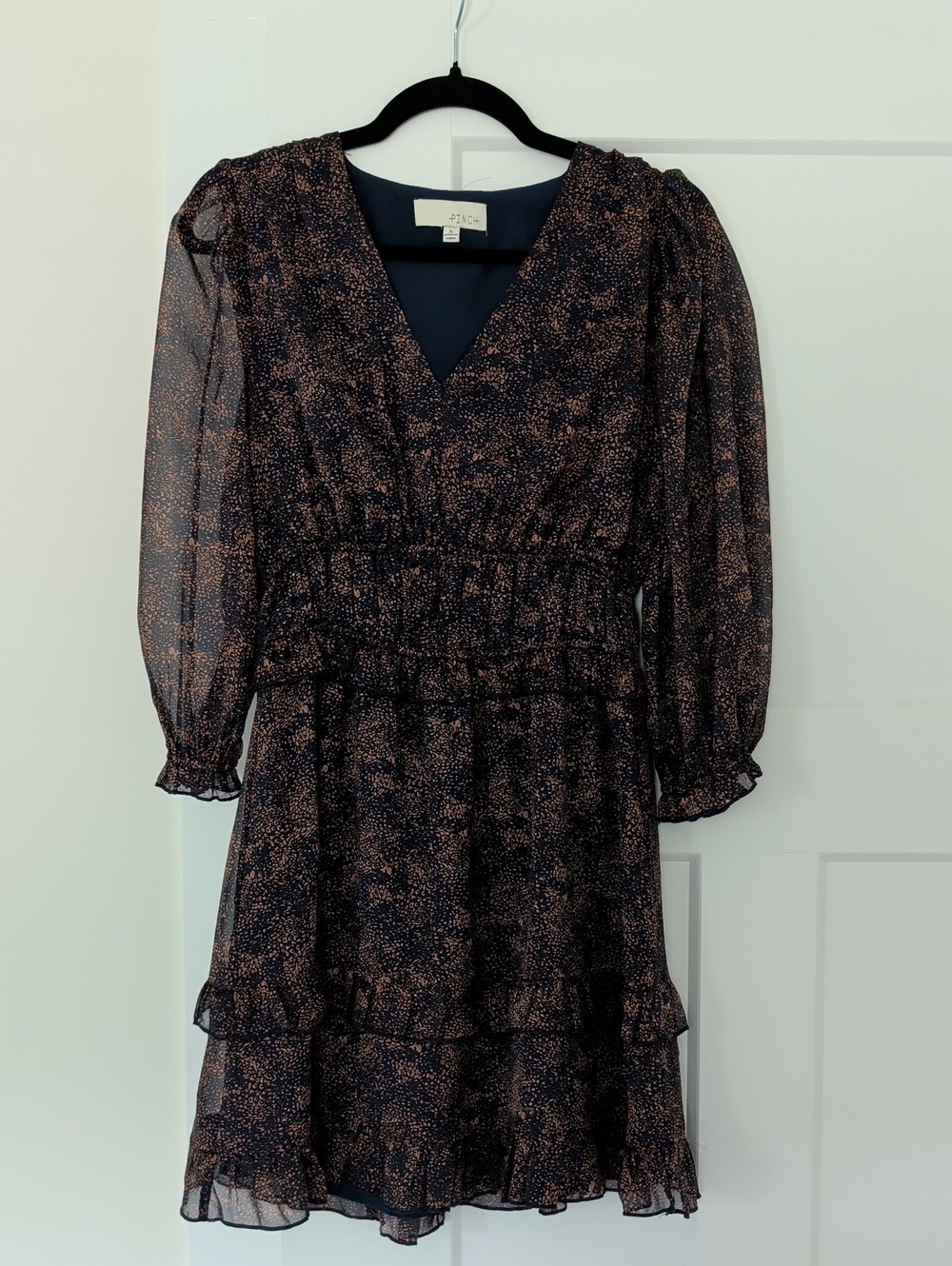 Pinch Blue and Brown Ruffle Mini Dress Size S